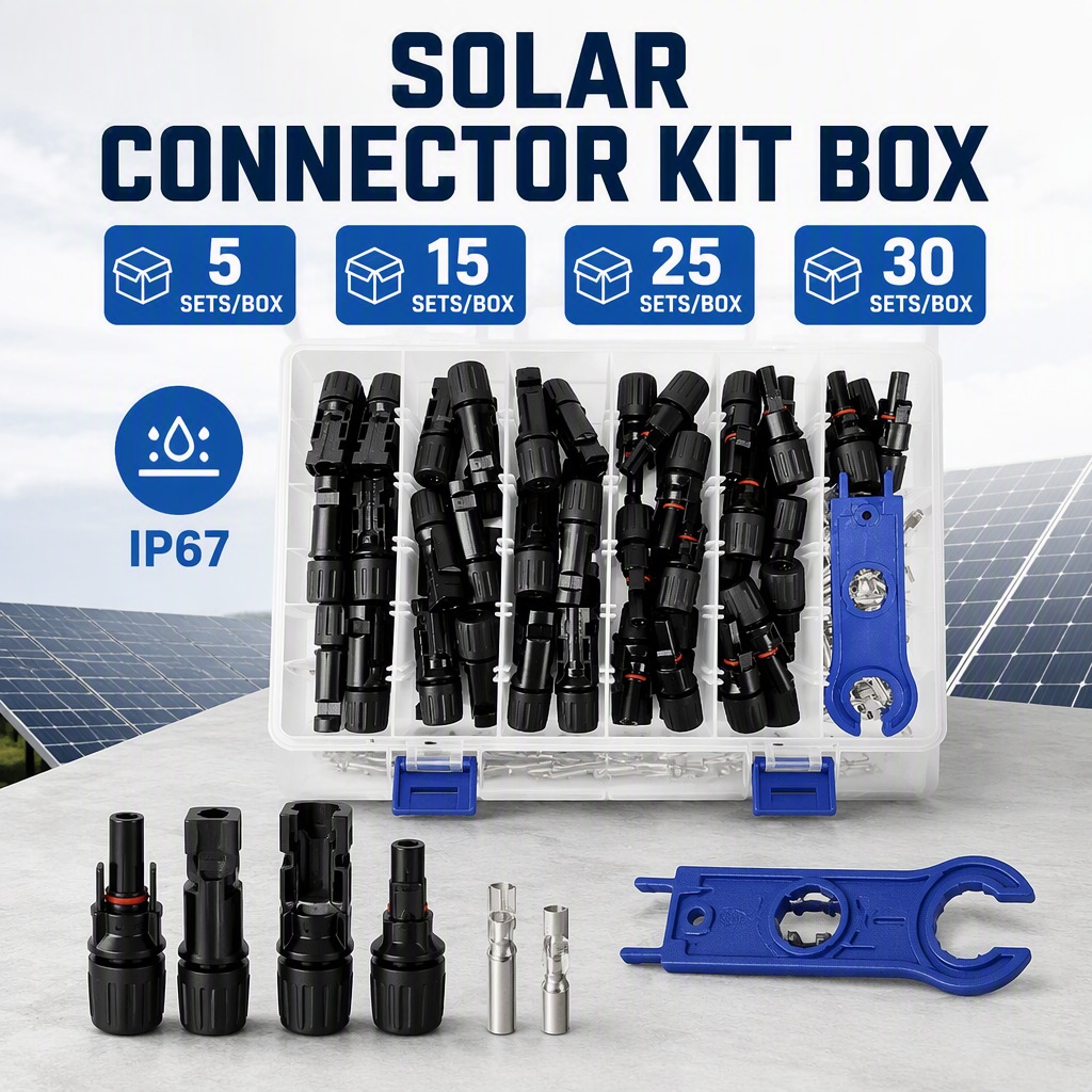 Solar Cable Mc4 Connector - 5/15/25/30 Sets IP67 Waterproof Solar Connectors