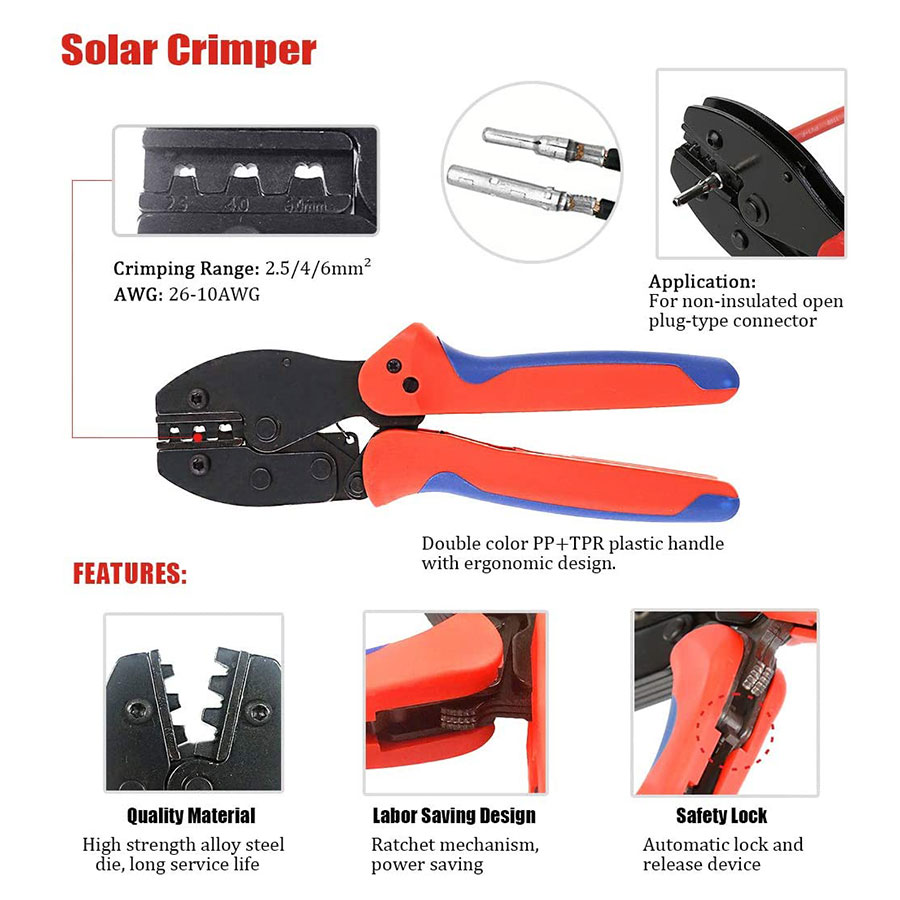 Solar Crimping Tools for 2.5-6 - огляд і ціна Solar Cable Mc4 Connector