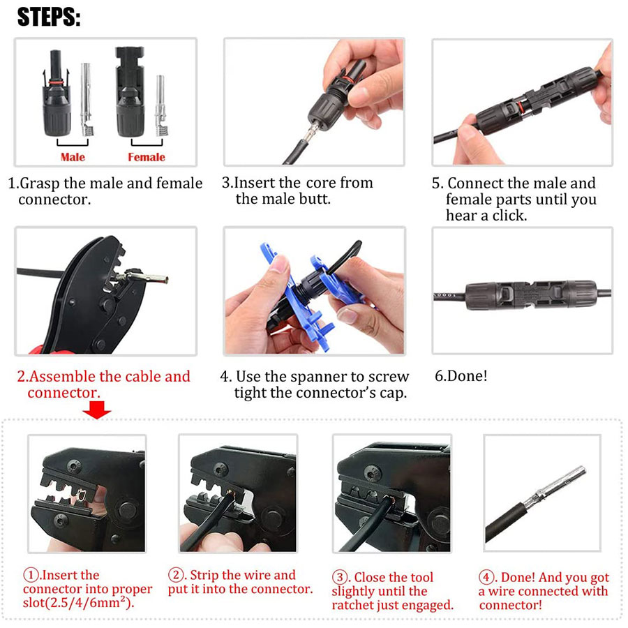 Solar Crimping Tools for 2.5-6 - огляд і ціна Solar Cable Mc4 Connector