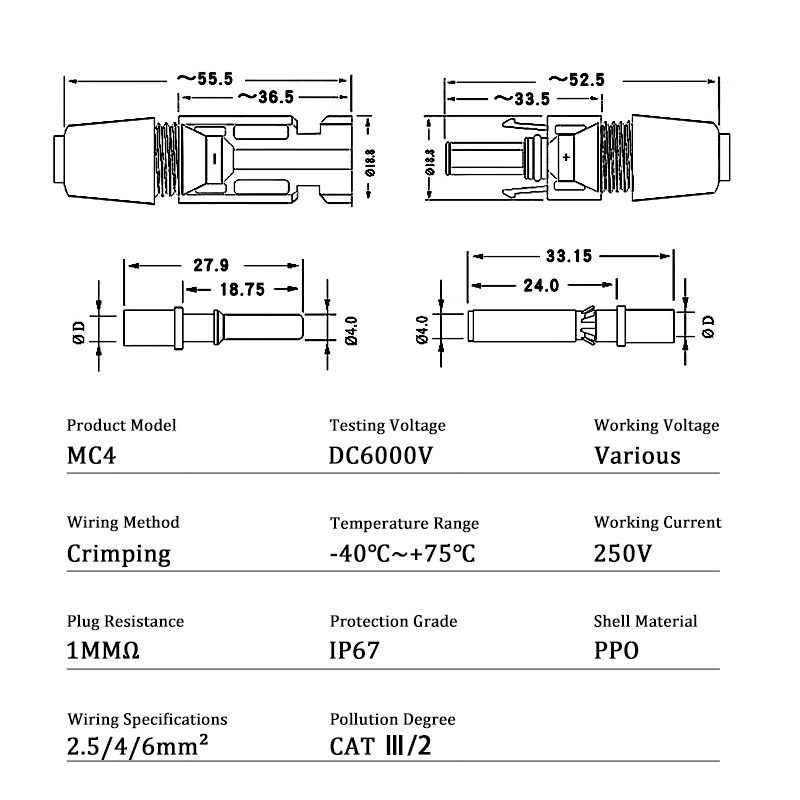 10/20/50/100/300/400PCS Photov - огляд і ціна Solar Cable Mc4 Connector